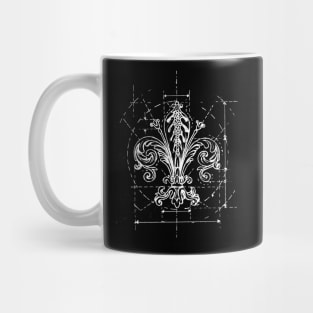 Fleur-de-lis Sketch, White Line Mug